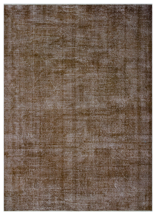 Atina Brown Vintage Wool Handmade Area Rug 6'10" x 9'6"
