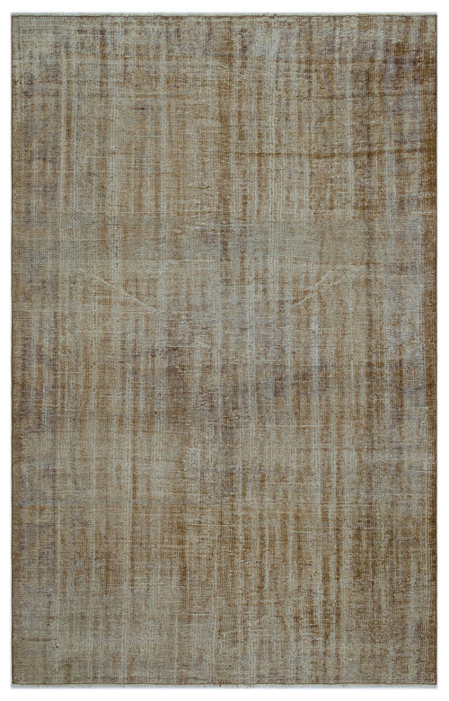 Atina Brown Vintage Wool Handmade Area Rug 5'9" x 8'1"