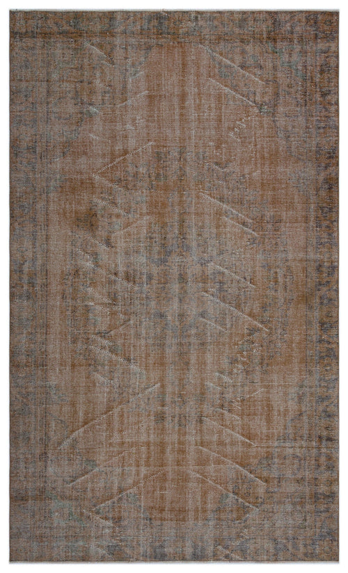 Atina Brown Vintage Wool Handmade Area Rug 5'7" x 9'3"