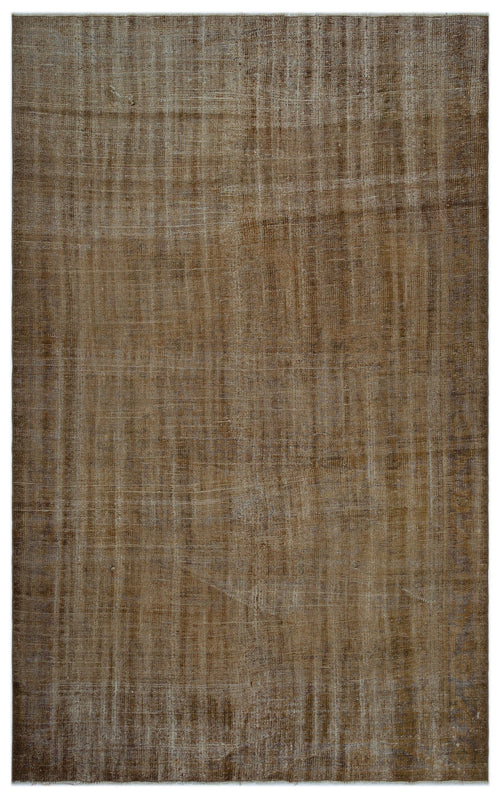 Atina Brown Vintage Wool Handmade Area Rug 6'4" x 9'11"