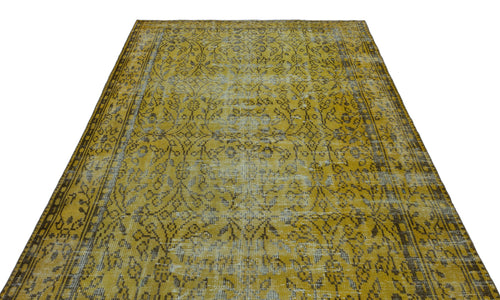 Atina Yellow Vintage Wool Handmade Area Rug 5'11" x 9'5"