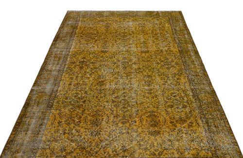 Atina Yellow Vintage Wool Handmade Area Rug 5'5" x 8'11"