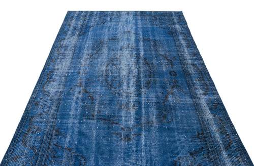 Atina Blue Vintage Wool Handmade Area Rug 5'5" x 8'10"