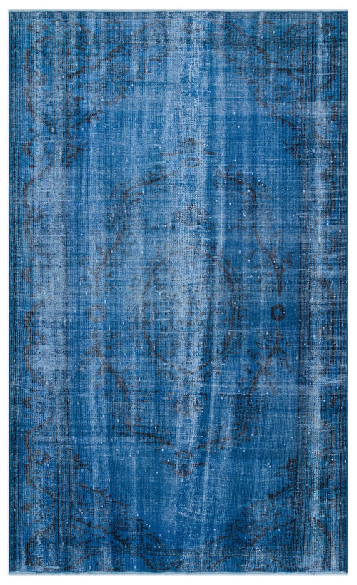 Atina Blue Vintage Wool Handmade Area Rug 5'5" x 8'10"