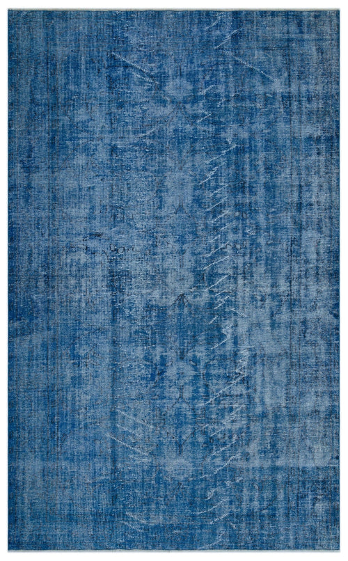 Atina Blue Vintage Wool Handmade Area Rug 6'1" x 9'11"