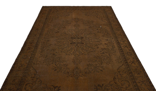 Atina Brown Vintage Wool Handmade Area Rug 6'3" x 10'2"
