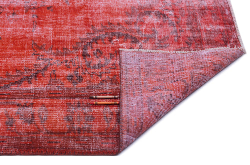 Atina Orange Vintage Wool Handmade Area Rug 7'1" x 8'1"