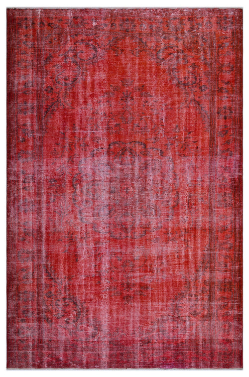 Atina Orange Vintage Wool Handmade Area Rug 7'1" x 8'1"