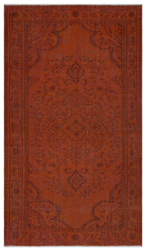 Atina Orange Vintage Wool Handmade Area Rug 4'10" x 8'4"