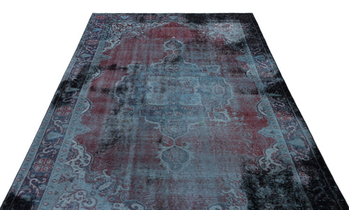 Atina Blue Vintage Wool Handmade Area Rug 5'10" x 9'2"