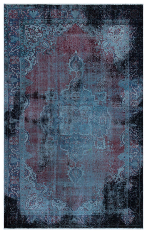 Atina Blue Vintage Wool Handmade Area Rug 5'10" x 9'2"
