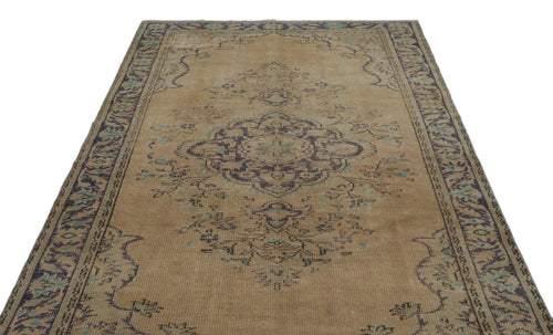 Atina Brown Vintage Wool Handmade Area Rug 5'9" x 9'1"