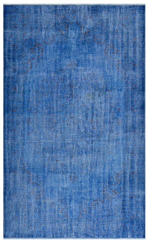 Atina Blue Vintage Wool Handmade Area Rug 5'0" x 9'3"