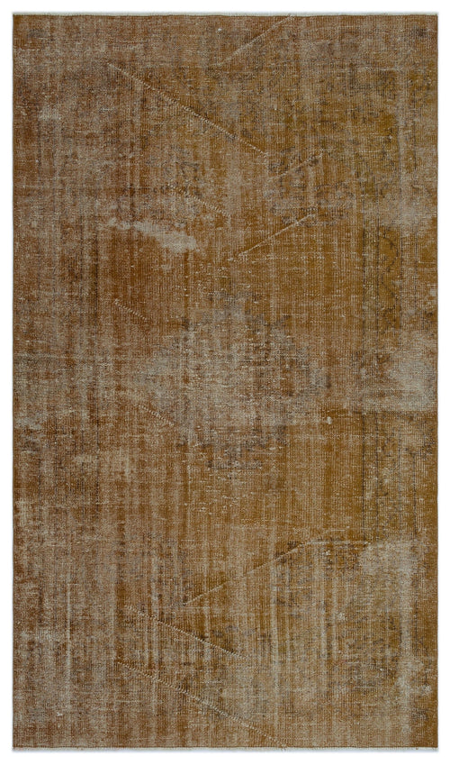 Atina Brown Vintage Wool Handmade Area Rug 4'10" x 8'2"