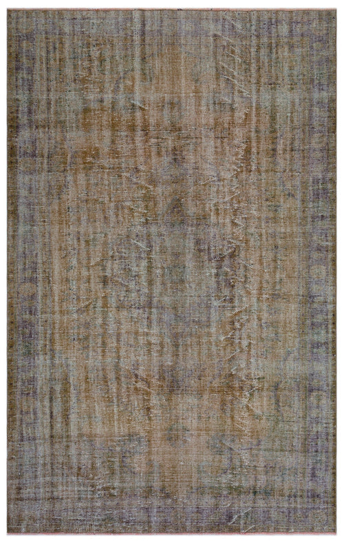 Atina Brown Vintage Wool Handmade Area Rug 6'1" x 9'8"