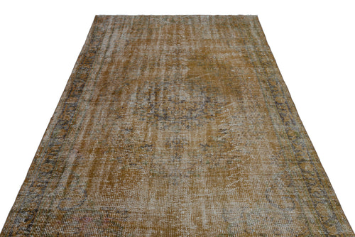 Atina Brown Vintage Wool Handmade Area Rug 5'3" x 9'1"