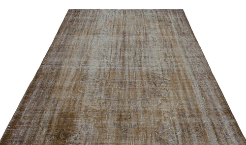 Atina Brown Vintage Wool Handmade Area Rug 6'2" x 9'9"