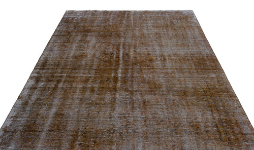 Atina Brown Vintage Wool Handmade Area Rug 6'8" x 10'4"