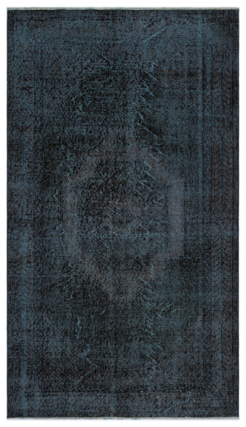 Atina Black Vintage Wool Handmade Area Rug 3'10" x 6'9"