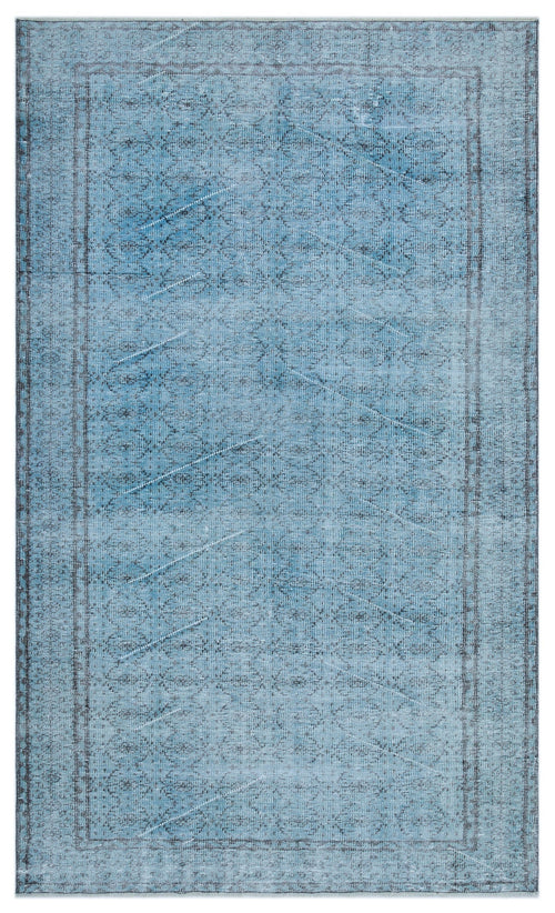 Atina Blue Vintage Wool Handmade Area Rug 5'5" x 9'1"