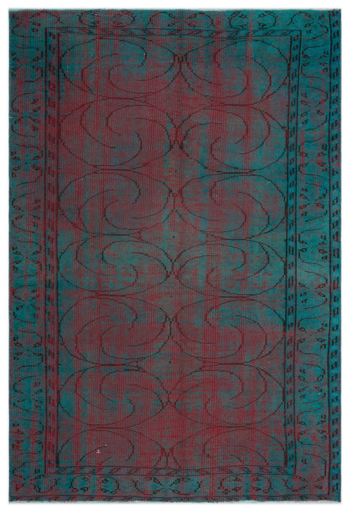 Atina Turquoise Vintage Wool Handmade Area Rug 4'8" x 7'0"