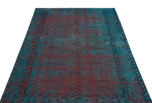 Atina Turquoise Vintage Wool Handmade Area Rug 4'8" x 7'0"