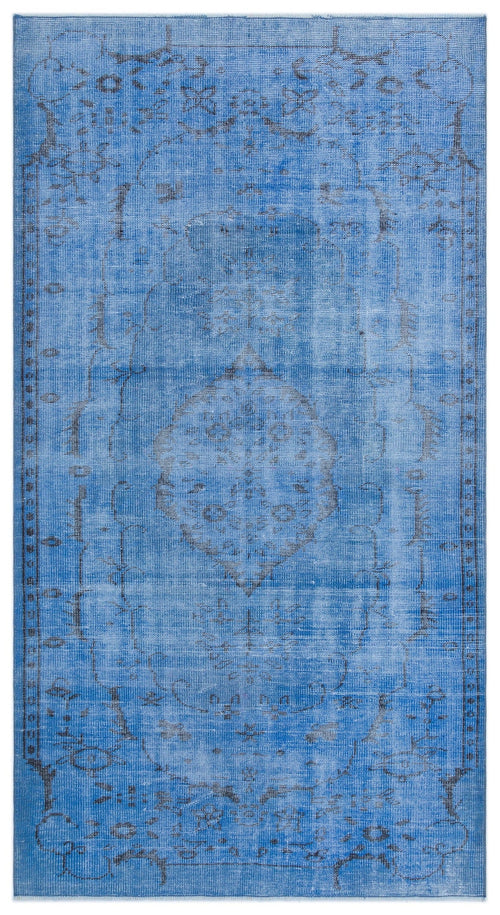 Atina Blue Vintage Wool Handmade Area Rug 4'6" x 8'4"