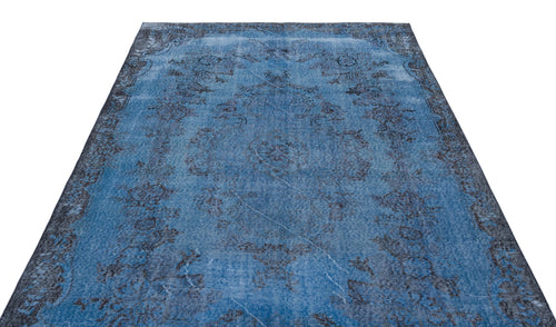 Atina Blue Vintage Wool Handmade Area Rug 5'9" x 9'5"