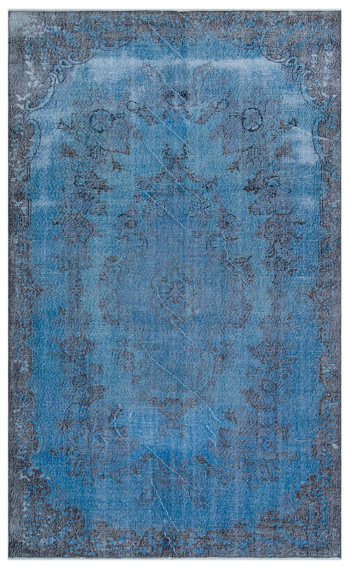 Atina Blue Vintage Wool Handmade Area Rug 5'9" x 9'5"