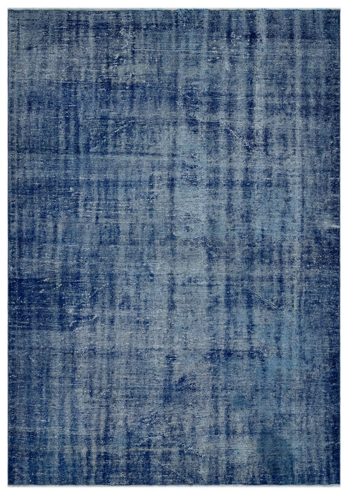 Atina Blue Vintage Wool Handmade Area Rug 5'11" x 9'3"
