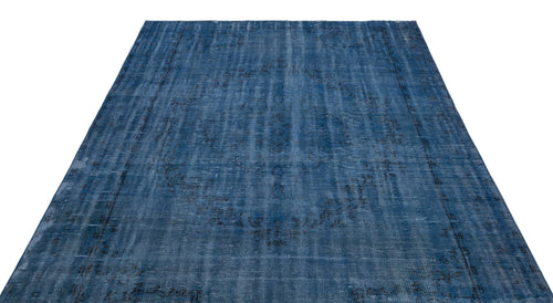 Atina Blue Vintage Wool Handmade Area Rug 6'3" x 9'5"