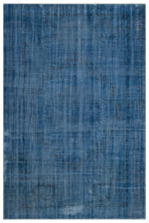 Atina Blue Vintage Wool Handmade Area Rug 6'3" x 9'5"