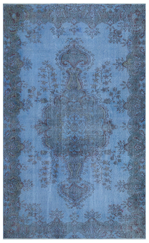 Atina Blue Vintage Wool Handmade Area Rug 5'6" x 9'0"
