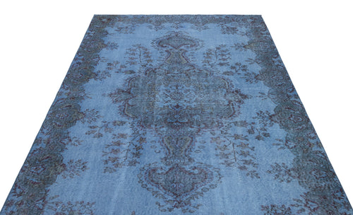Atina Blue Vintage Wool Handmade Area Rug 5'6" x 9'0"