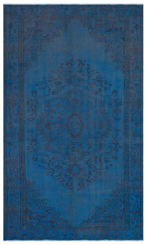 Atina Blue Vintage Wool Handmade Area Rug 4'11" x 8'2"