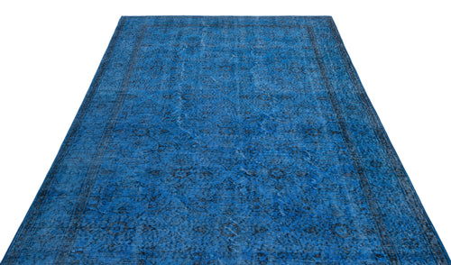 Atina Blue Vintage Wool Handmade Area Rug 5'10" x 9'5"