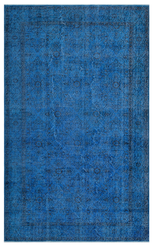 Atina Blue Vintage Wool Handmade Area Rug 5'10" x 9'5"