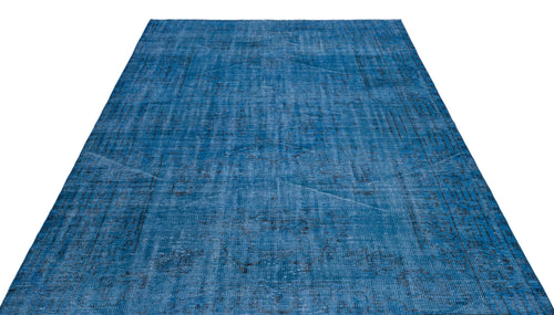 Atina Blue Vintage Wool Handmade Area Rug 5'9" x 9'9"
