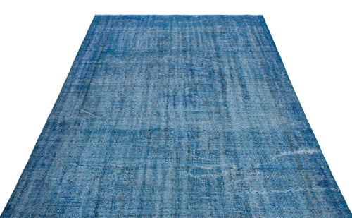 Atina Blue Vintage Wool Handmade Area Rug 5'7" x 8'10"