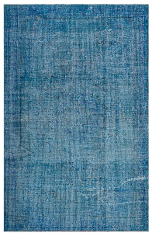 Atina Blue Vintage Wool Handmade Area Rug 5'7" x 8'10"