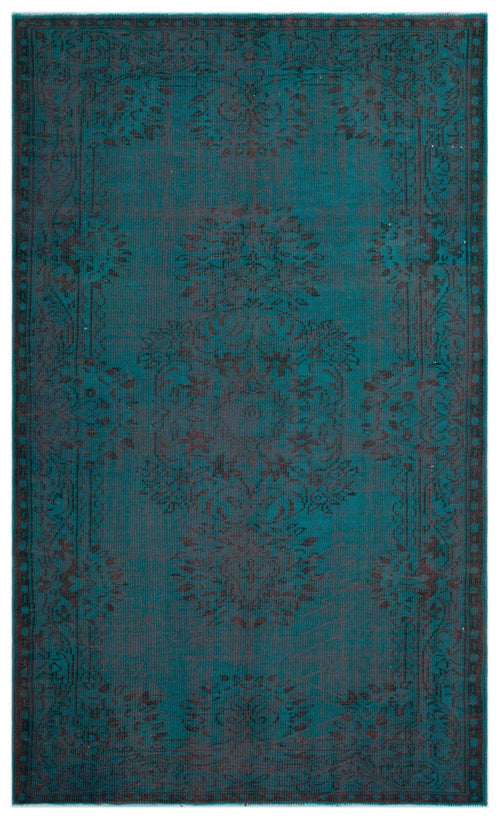 Atina Turquoise Vintage Wool Handmade Area Rug 5'7" x 9'6"
