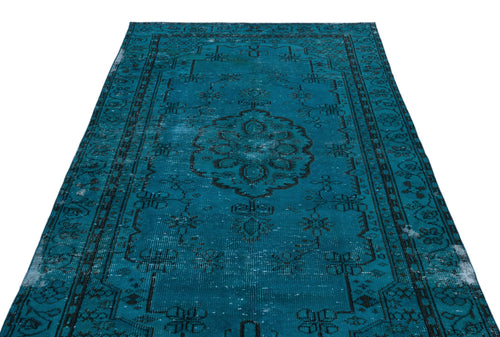 Atina Turquoise Vintage Wool Handmade Area Rug 5'7" x 8'4"