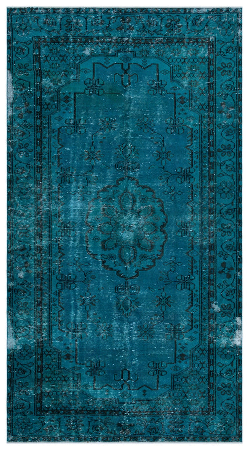 Atina Turquoise Vintage Wool Handmade Area Rug 5'7" x 8'4"