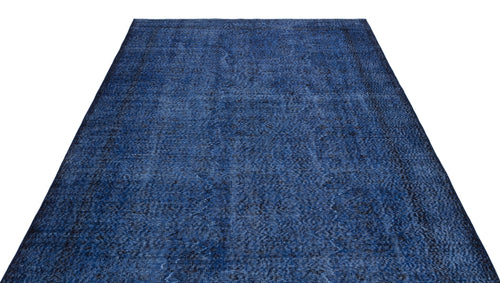 Atina Blue Vintage Wool Handmade Area Rug 6'2" x 9'4"