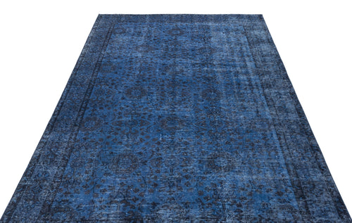 Atina Blue Vintage Wool Handmade Area Rug 5'3" x 8'8"
