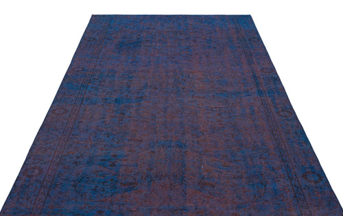 Atina Blue Vintage Wool Handmade Area Rug 5'5" x 8'10"