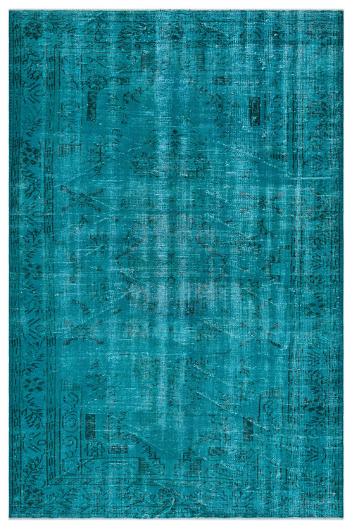 Atina Turquoise Vintage Wool Handmade Area Rug 5'8" x 8'8"