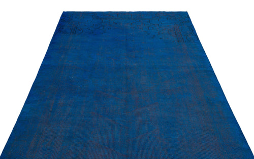 Atina Blue Vintage Wool Handmade Area Rug 5'3" x 8'8"