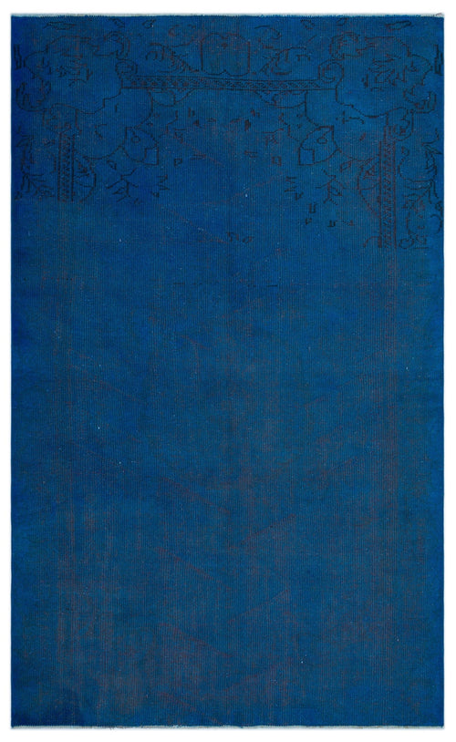 Atina Blue Vintage Wool Handmade Area Rug 5'3" x 8'8"