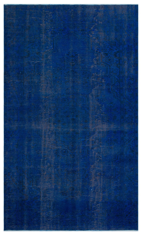 Atina Blue Vintage Wool Handmade Area Rug 5'7" x 9'5"